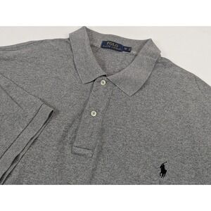 Polo Ralph Lauren Polo Shirt Mens 2XB Big Gray Black Pony Casual Embroidered